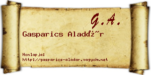 Gasparics Aladár névjegykártya